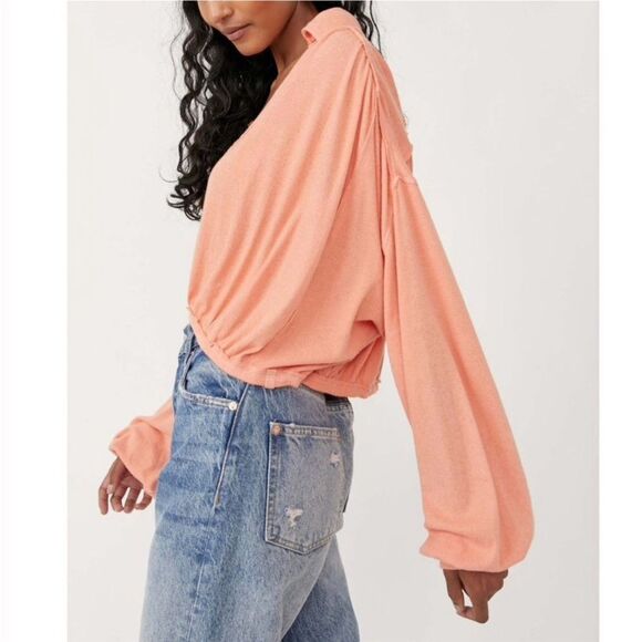 Free People Darren Long Sleeve Tee In Savannah Red - Picture 2 of 4